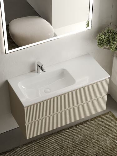 Тумба под раковину Sancos SNOB R SNR100LCE 100х45х50 подвесная цвет бежевый - фото 5